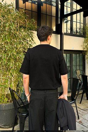 تیشرت مشکی مردانه اورسایز Flaw Wear - کد 900572197