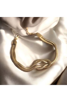 دستبند استیل (فولاد) طلائی استیل ضد زنگ Çelik - کد 900571936