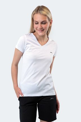 تیشرت سفید زنانه رگولار Slazenger - کد 331494930