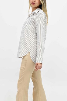 پیراهن طوسی زنانه یقه پیراهنی birizmoda - کد 887504669