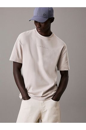 تیشرت بژ مردانه اورسایز Calvin Klein - کد 900576180