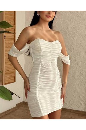 لباس سفید زنانه پلی استر Aysha Butik - کد 900627055