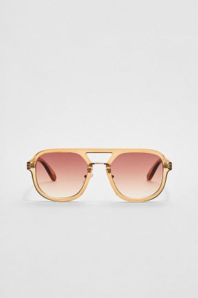 عینک آفتابی قهوه ای زنانه 55 Stradivarius - کد 900618899