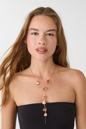 گردنبند جواهر طلائی زنانه برنجی Stradivarius - کد 900625916