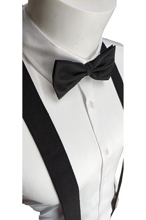آویز شلوار مشکی مردانه چرم مصنوعی Elegante Cravatte - کد 47436762