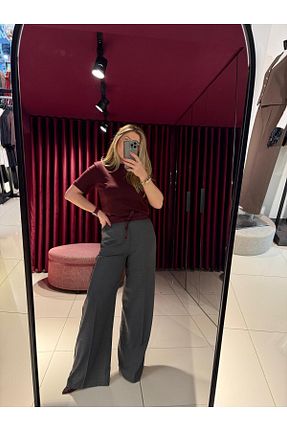 شلوار طوسی زنانه بافتنی EFİL - کد 900604164
