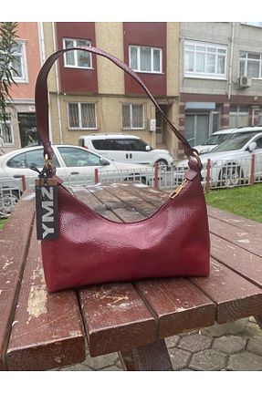 کیف دوشی زرشکی زنانه چرم مصنوعی YMZBAG - کد 900594368