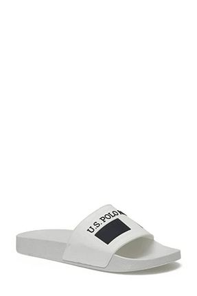 دمپائی سفید مردانه پاشنه تخت U.S. Polo Assn. - کد 894017482