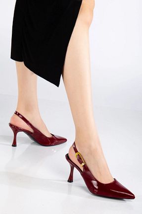 کفش استایلیتو زرشکی پاشنه نازک Demashoes - کد 900631929