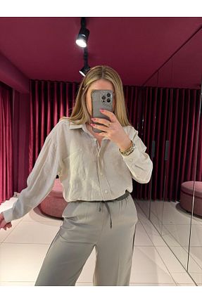 پیراهن بژ زنانه اورسایز EFİL - کد 900643268