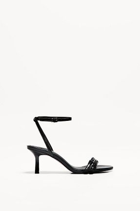صندل مشکی زنانه پاشنه نازک Bershka - کد 900656664