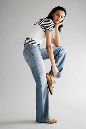 شلوار جین آبی زنانه رگولار Pull & Bear - کد 901408814