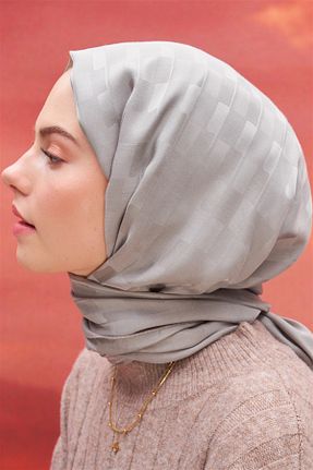 شال طوسی زنانه پنبه ای carell - کد 776096923