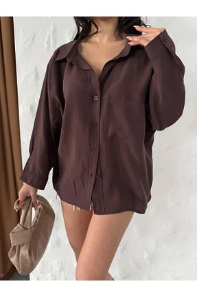 پیراهن قهوه ای زنانه اورسایز maruşqa - کد 900640378