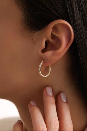 گوشواره طلا طلائی زنانه 14 عیار Tufanlar Kuyumculuk - کد 901930411