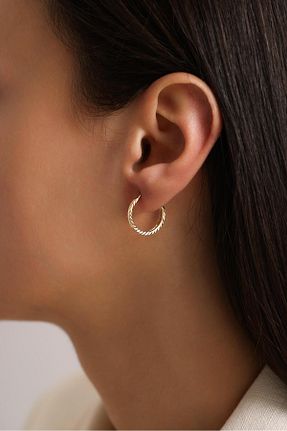 گوشواره طلا طلائی زنانه 14 عیار Tufanlar Kuyumculuk - کد 901931828
