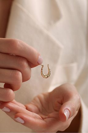 گوشواره طلا طلائی زنانه 14 عیار Tufanlar Kuyumculuk - کد 901930475