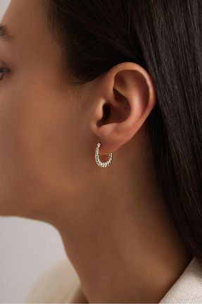 گوشواره طلا طلائی زنانه 14 عیار Tufanlar Kuyumculuk - کد 901932077