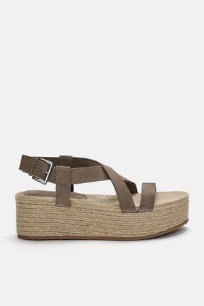 صندل قهوه ای زنانه پاشنه پلتفرم Pull & Bear - کد 900650715