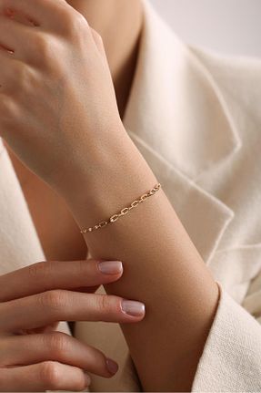 دستبند طلا طلائی زنانه 14 عیار Tufanlar Kuyumculuk - کد 901930486