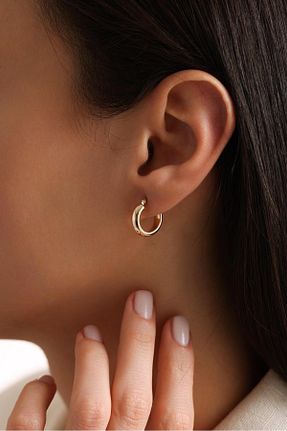 گوشواره طلا طلائی زنانه 14 عیار Tufanlar Kuyumculuk - کد 901932002