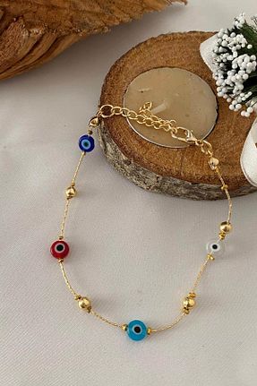 دستبند جواهر رنگی زنانه منجق İstangül Butik - کد 900656199
