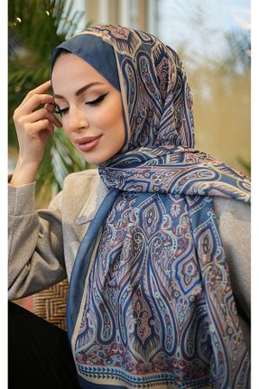 شال آبی زنانه Poly Twill efdal şal eşarp - کد 848179741