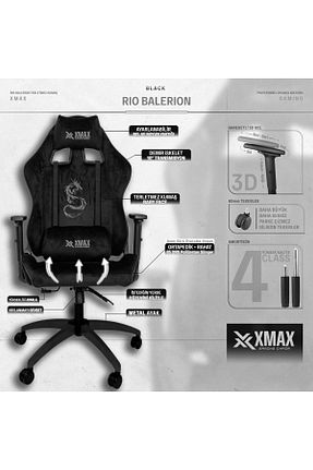 صندلی گیمینگ مشکی Geriye doğru yatabilme XMAX - کد 753201036