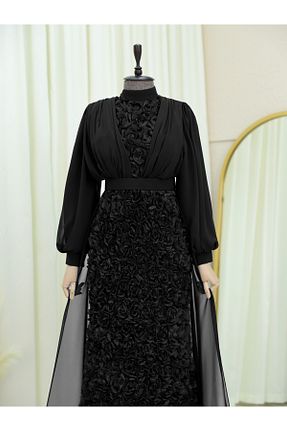 لباس مجلسی حجاب مشکی زنانه یقه ایستاده Modamorfo - کد 901942312