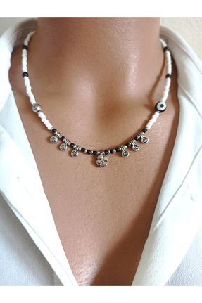 گردنبند جواهر مشکی زنانه رودیوم sondonfashion - کد 864950569
