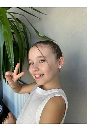 گوشواره نقره رنگی بچه گانه 925 عیار LITTLELUXE - کد 883654300