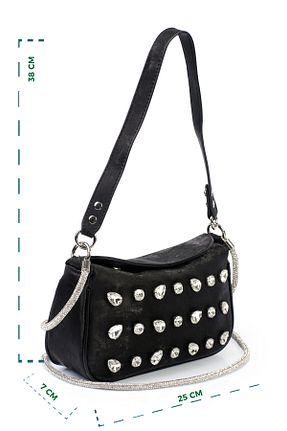کیف دوشی مشکی زنانه چرم مصنوعی Alessia Bag - کد 900759904