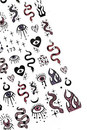 ناخن مصنوعی و اکسسوری رنگی Flash Tattoos - کد 772477781
