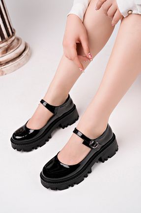 کفش کژوال مشکی زنانه چرم لاکی pasyone - کد 900756992