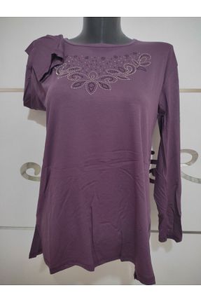 بلوز بنفش زنانه طرح دار TOKSOY - کد 727212954