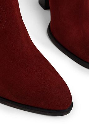 بوت / نیم بوت زرشکی زنانه چرم خالص Deery - کد 51824426