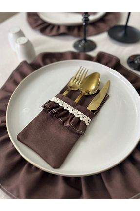 جای قاشق قهوه ای کتان - ویسکون Mirilliahome - کد 900760205