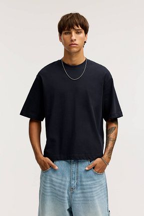 تیشرت سرمه ای مردانه Relaxed Pull & Bear - کد 900823892