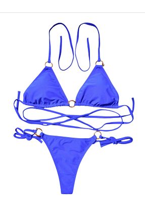 ست بیکینی آبی زنانه لیکرا XORVİO - کد 900789280