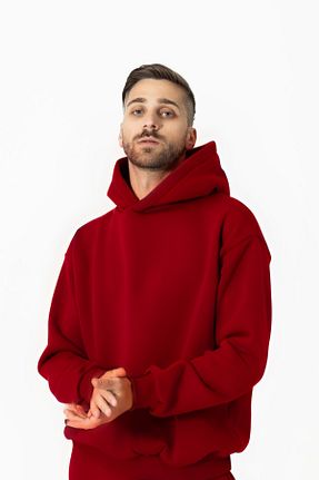 سوئیشرت قرمز مردانه ساده CMZ COLLECTİON - کد 900792095