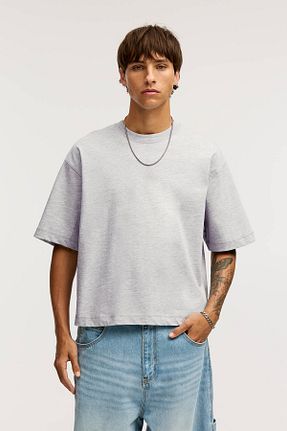 تیشرت طوسی مردانه Relaxed Pull & Bear - کد 900809576