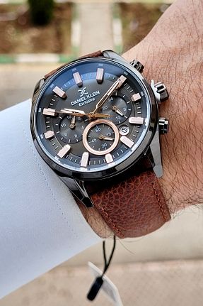 ساعت مچی قهوه ای مردانه 43 میلی متر Daniel Klein - کد 900825553