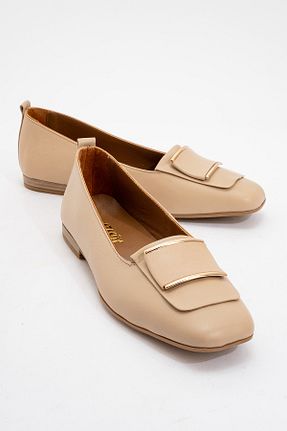بابت بژ زنانه چرم خالص Ataköy Ayakkabı - کد 900826972