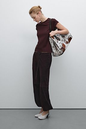 پولوشرت زرشکی زنانه پنبه ای Massimo Dutti - کد 900797205