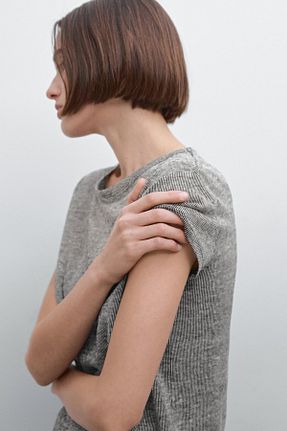 پولوشرت طوسی زنانه کتان Massimo Dutti - کد 900818865