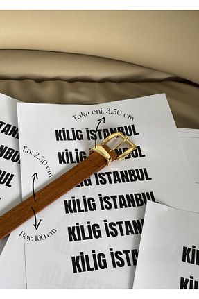 کمربند قهوه ای زنانه جیر KİLİGİSTANBUL - کد 877418887