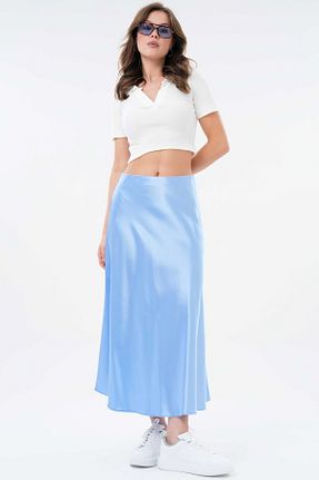 دامن آبی زنانه ساتن Saade - کد 900834723
