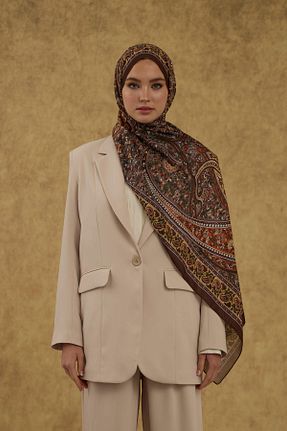 شال قهوه ای زنانه İpekhan - کد 900906715