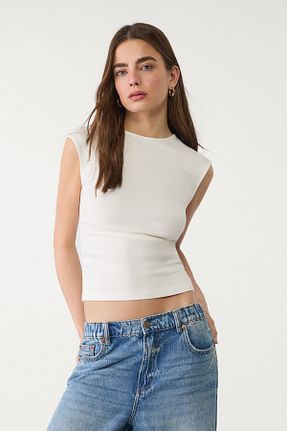 تیشرت سفید زنانه Fitted Stradivarius - کد 900891420