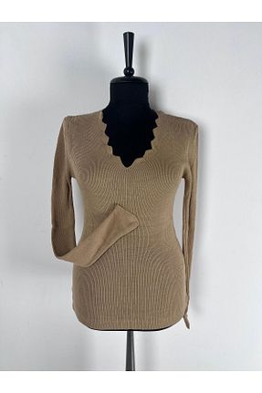 پلیور بژ زنانه ساده SOFT - کد 900856838